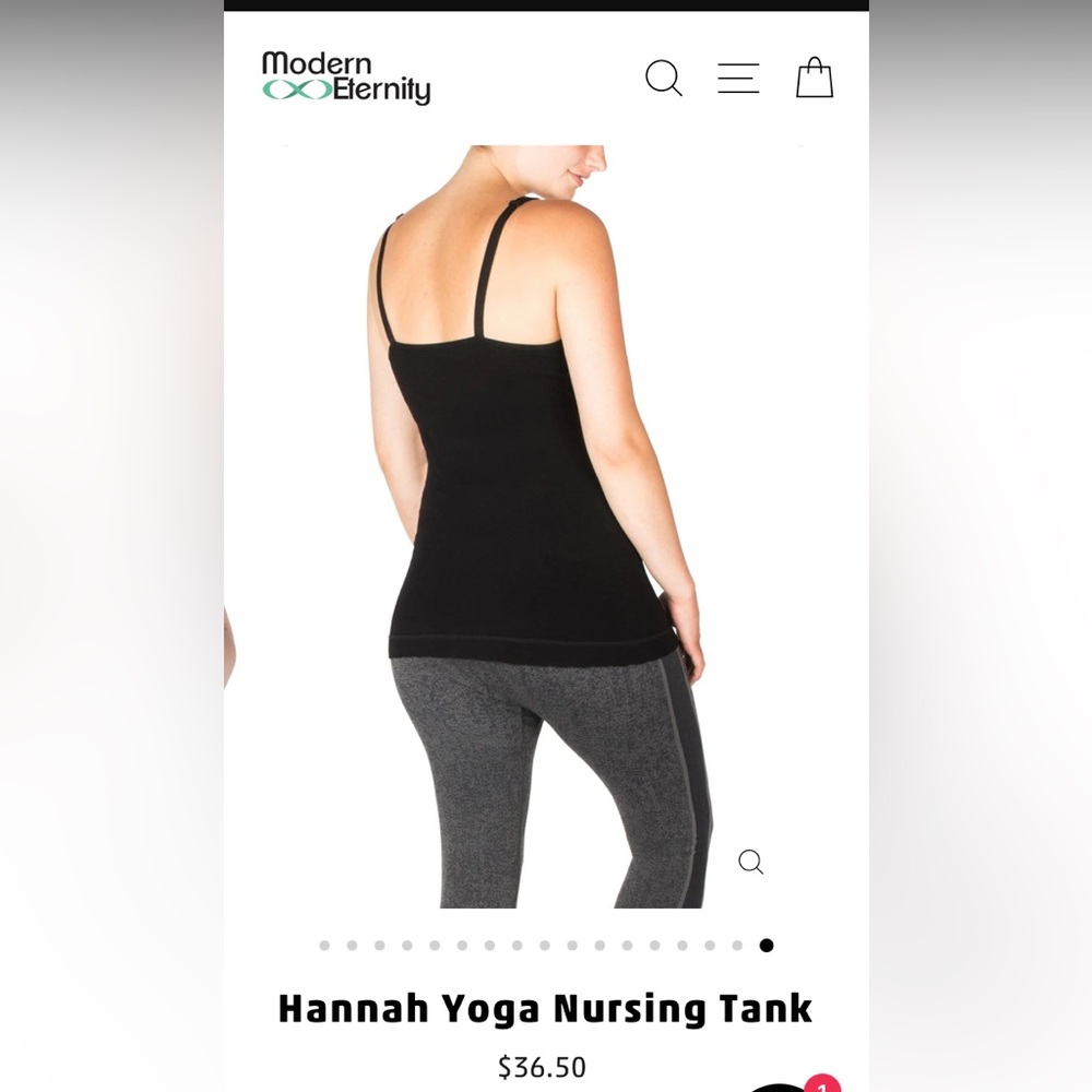 NWT black Hannah Yoga Nursing Tank by Modern Eternity, size S. - Picture 3 of 13